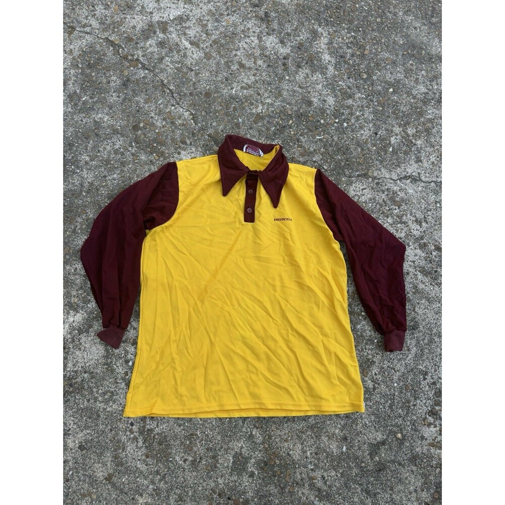 Vintage 70s Honda Racing Long sleeve Jersey Shirt medium